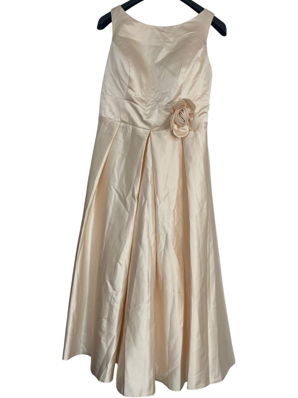 Miss Veil Satin A-Line Formal Dress Gown Light Gold